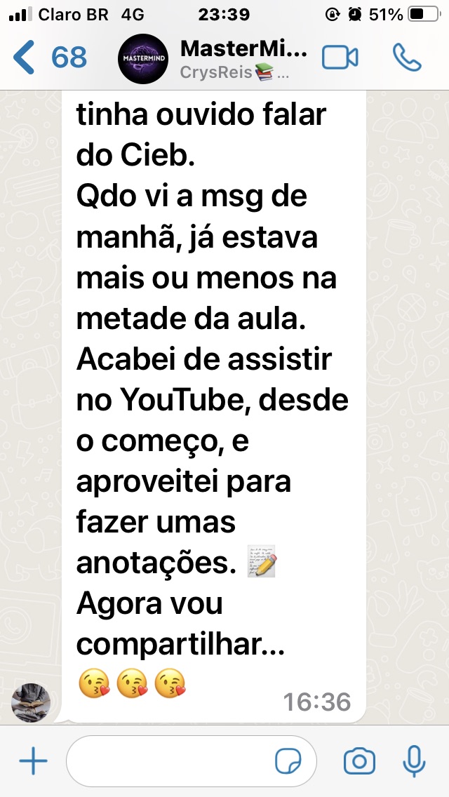 Depoimento de aluno aprovado